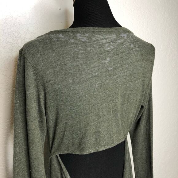 Chaser green white rose guitar graphic open back cutout top size Small - Picture 7 of 12